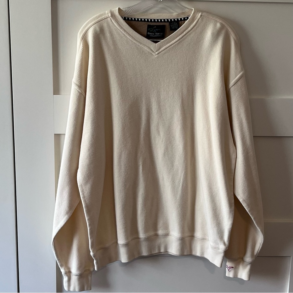 Cream Greg Norman Collection Pullover - Size L